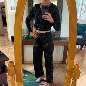 Z Supply Black Sequin Jumpsuit